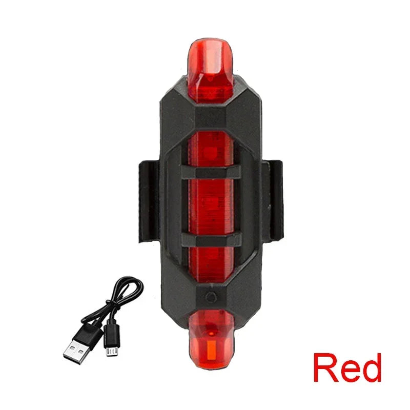 USB Rechargeable Bike Light Set Front Light with Taillight Easy to Install 3 Modes Bicycle Accessories for the Bicycle Oasis Select 928 Red OPP