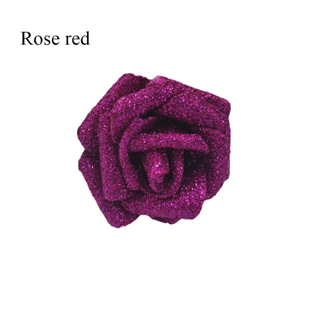 10pcs Glitter Foam Artificial Rose Heads | DIY Wedding Bouquet
