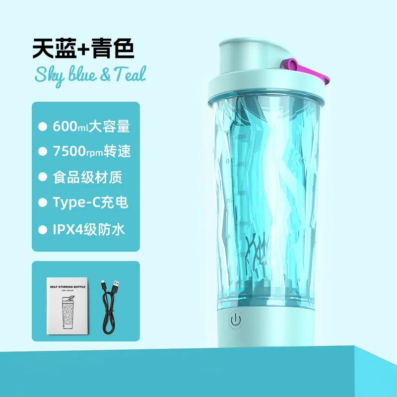 Electric Protein Shaker Bottle – Portable USB Mixing Cup