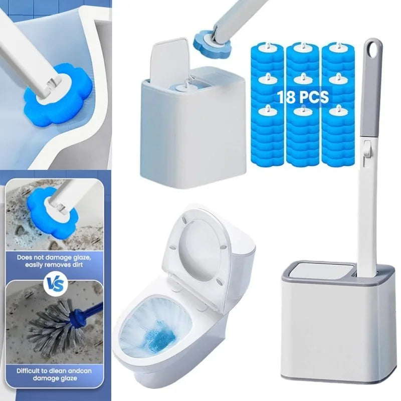 Disposable Toilet Brush Wall Mounted Toilet Brush with Extended Handle Cleaning Set Replacement Head Wc Accessories Oasis Select