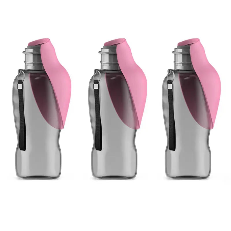 800ml large capacity dog outdoor pet water cup portable accompanying cup folding flip water feeder outdoor water bottle supplies Oasis Select pink-3pcs 800ml