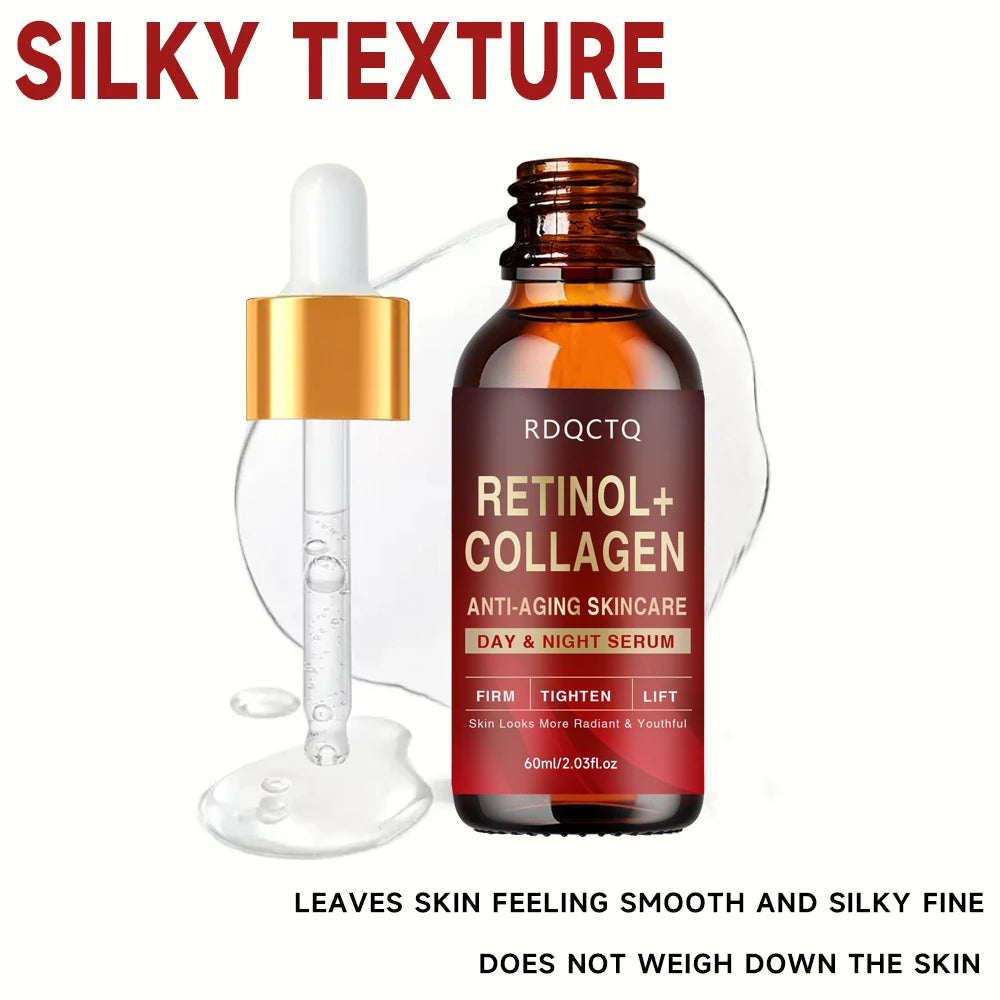 Retinol Collagen Anti-Aging Day Night Serum - Firming Lifting Facial Essence for Youthful Radiance Skin Care Formula with Hydrat Oasis Select