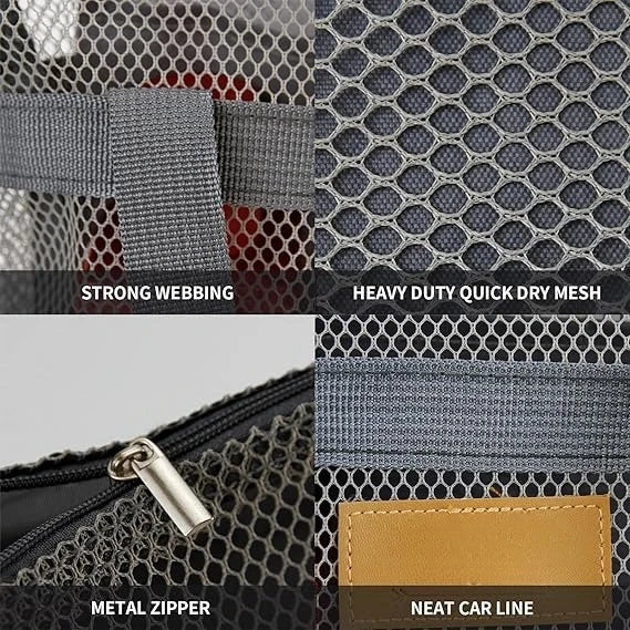 2/4 PCS Mesh Shower Caddy with Zipper Quick-Dry Wet Gear Bag for Swim Gym Beach See-Through Organizer for Toiletries Oasis Select