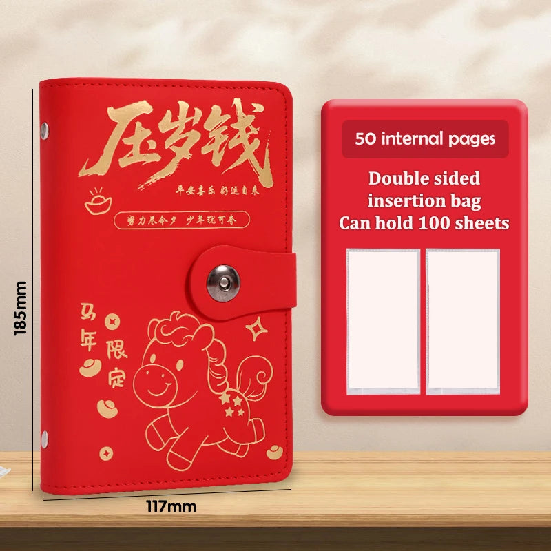 With Password Lock 100 Envelopes Money Saving Challenge Lucky Money PU Savings Binder Reusable Portable Money Collection Book Oasis Select