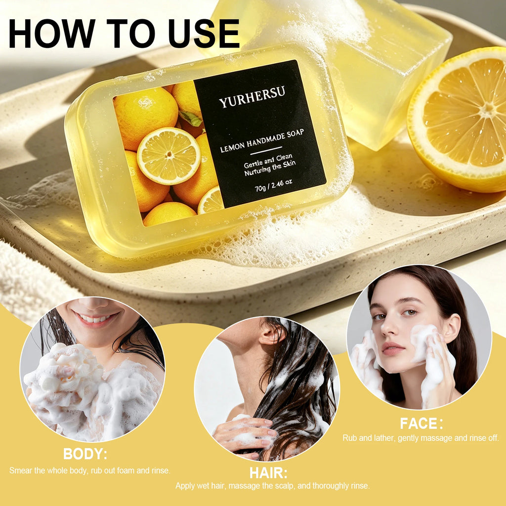 Natural Lemon Handmade Soap – Organic Essential Oil Bar