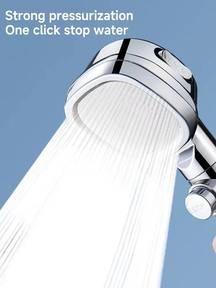 Square Adjustable High Pressure Shower Head Filter Water Saving Shower Head One Click Water Stop Bathroom Accessories Oasis Select