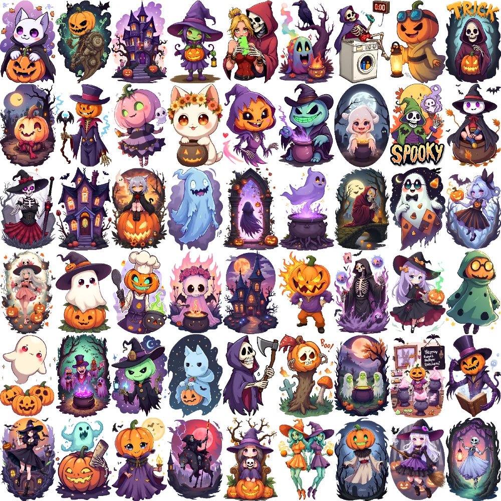 54pcs Halloween Pumpkin Temporary Tattoos – Waterproof Stickers