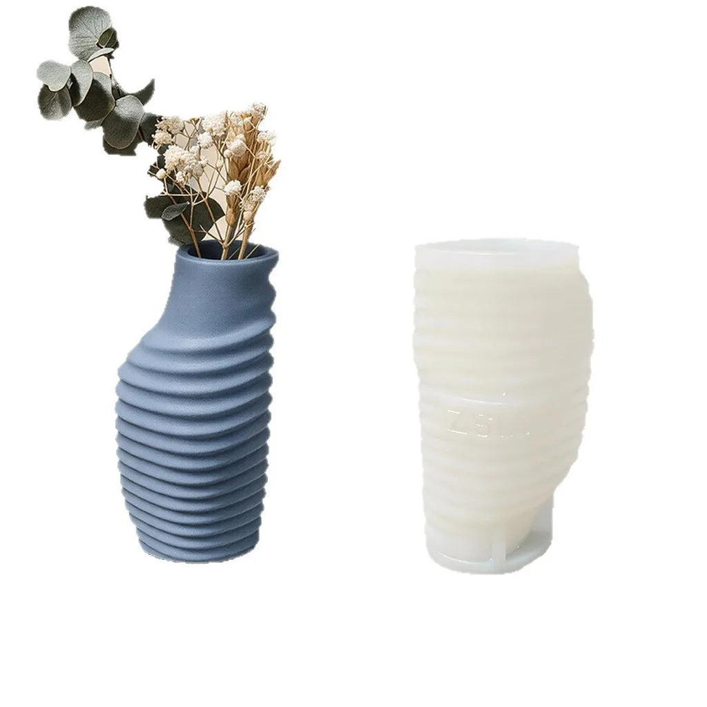 Twisted Pleated Mold Reusable Vase Silicone Mold Clay Pottery Mold Minimalist For Craft Teaching Dining Table Handmade Creation Oasis Select