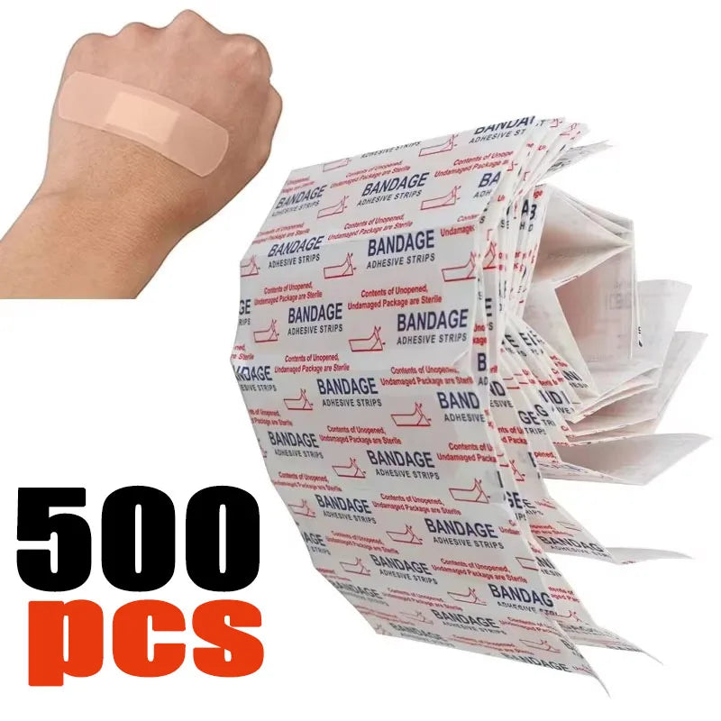 500-50pcs Band-Aids Waterproof Breathable Cushion Adhesive Plaster Wound Hemostasis Sticker Band First Aid Bandage Medical Gauze Oasis Select 500pcs