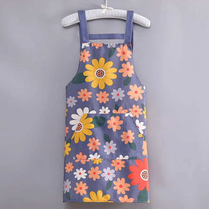 Cute Flower Kitchen Household Oil-Proof Cooking Apron For Women Children Men Kitchen Waterproof Adult Coffee Baking Accessories Oasis Select 11 CHINA