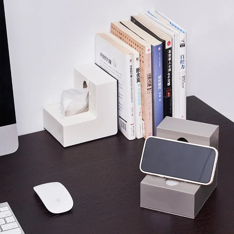 Japanese creative ins air-pumped paper box net red high appearance level L-shaped tissue box living room simple Kleenex box Oasis Select