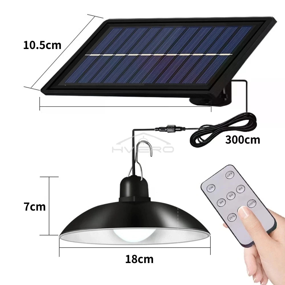 Solar Outdoor Chandelier LED Retro Pendant Light | Remote Control