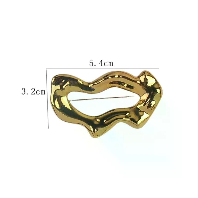Metal Geometric Brooch Simple Collar Buckles Anti Exposure Multifunction Brooches Pin Accessories For Adult Clothing Ornament Oasis Select