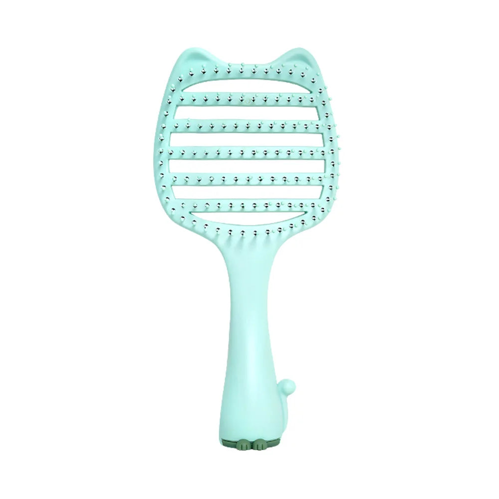 Cat Ear Detangler Comb – Anti-Static Wet & Dry Hair Brush Hair Detangler Comb Oasis Select M36-green-02