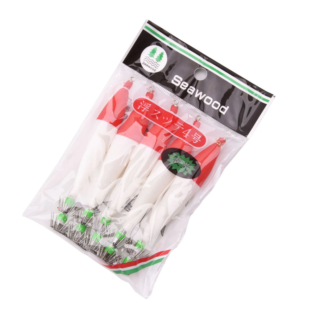 4#10.5cm/6.3g five-color luminous squid hook cloth roll squid needle explosion shrimp hook octopus hook sea fishing lure Oasis Select