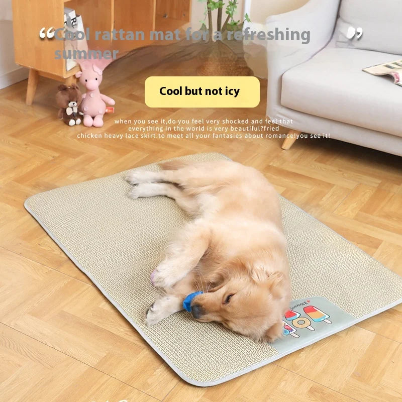 Dog Bed, Summer Cool Mat, Ice Pad, Pet Supplies, Cat and Dog, Super Large Rattan Mat, Breathable Dog Cool Mat, Ice Bed Pet Bed Oasis Select