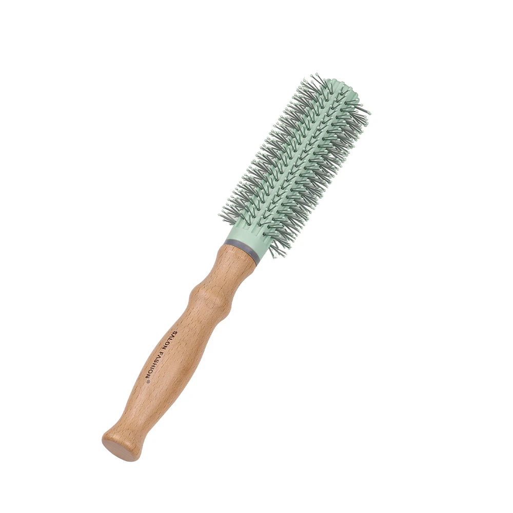 Wooden handle hair comb Hair Curling Brush Anti Static Air Cushion Brush Anti Detangling HairBrush Salon Styling Hair Tools Oasis Select Curling-green2