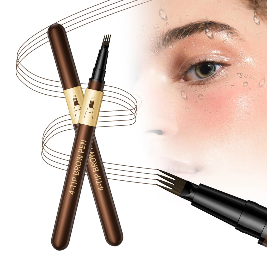 Hello Kiss 4-Tip Eyebrow Pencil – Waterproof & Long-Lasting