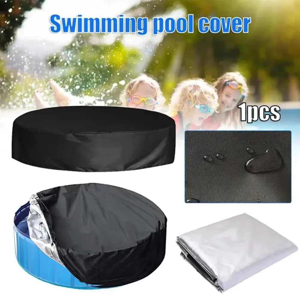 Portable Dog Pool Cover Round Easy Set Pool Cover Foldable Pet Bath Pool Cover Above Ground Bathing Tub Kiddie Pool Cover Oasis Select