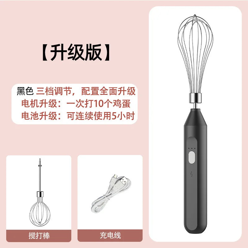 Electric Handheld Milk Frother & Egg Beater – USB Rechargeable