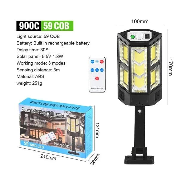 20000LM Powerful Outdoor Solar Lamp 3 modes Motion Sensor External Solar Lamp IPX65 Sunlight Yard Street Solar Outdoor Lighting Oasis Select Style B Small