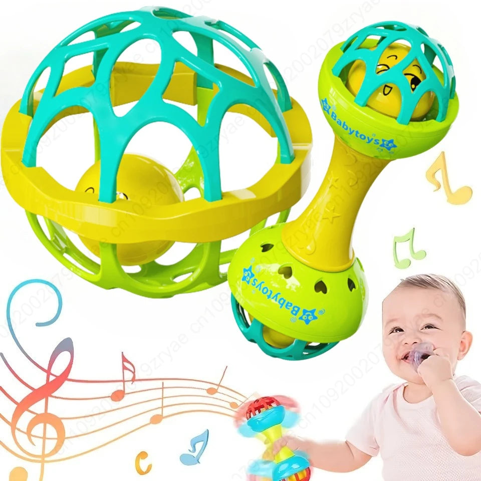 Baby Rattle Shaker Grab & Spin Sensory Toy | 0–12 Months Gift