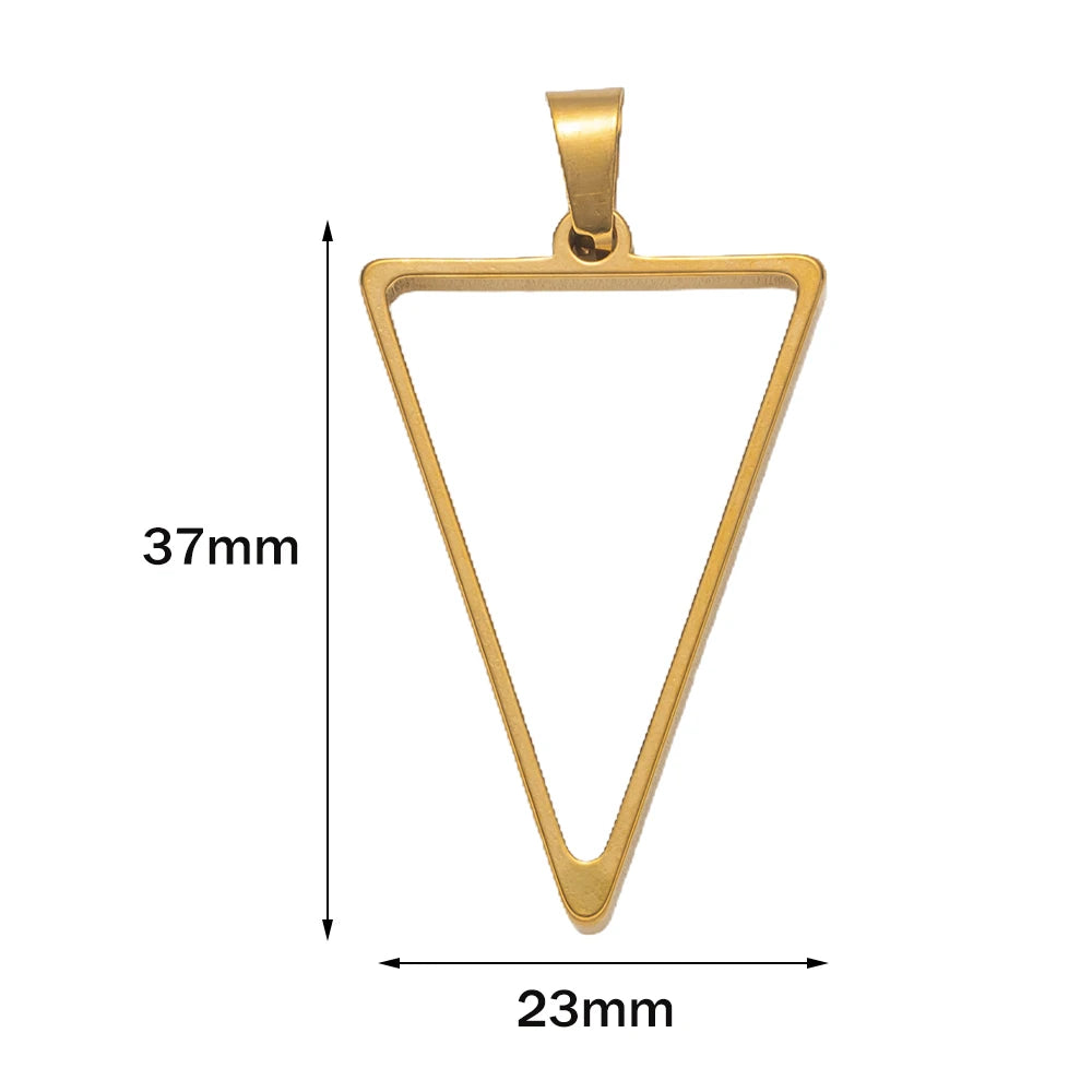 5pcs Stainless Steel Open Back Resin Molds Pendants Blanks Frame Hollow Bezel Charms for Earrings Necklace Bracelet DIY Making Oasis Select GD Triangle 23X37mm