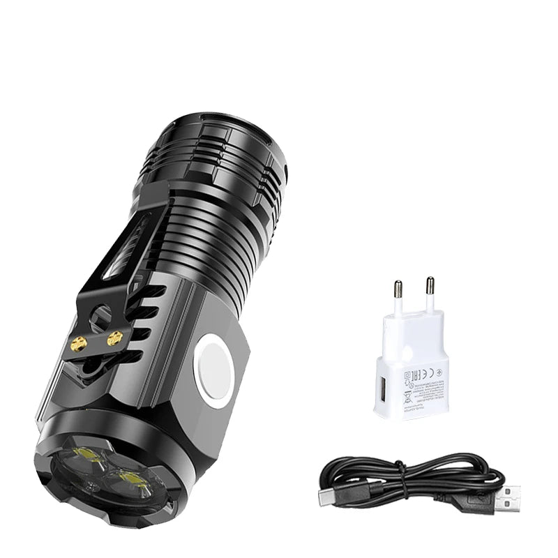 Mini LED Flashlight Type-C Rechargeable | 5 Modes & Pen Clip