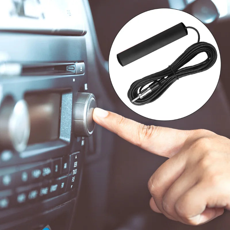Car Radio Antenna AM FM Electronic Radio Antenna Front Windshield Signal Amplifier Booster 12V Universal Antena Booster 5/3m Oasis Select