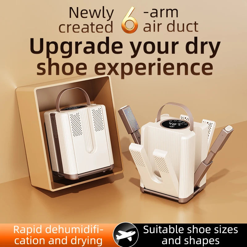 Electric Shoes Dryer 6 Arms Portable Foldable Telescopic Smart Heater Deodorizer Dehumidifier Shoe Drying Machine Foot Warmer Oasis Select