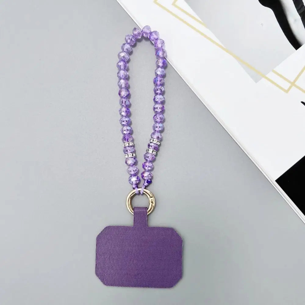 Phone Charms Crystal Beads Crystal Phone Straps Lanyard Hand Wrist Mobile Phone Chain String Luxury Cellphone Strap Key Lanyards Oasis Select purple