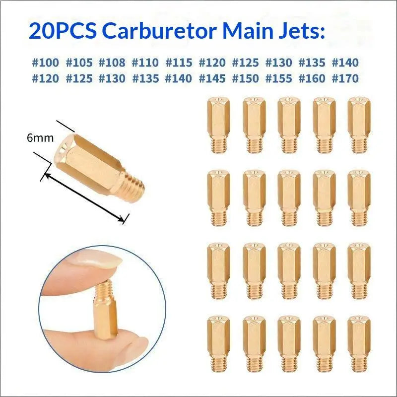40Pcs Carburetor Main Jet Kit Include Main Jets Slow Jet For PWK CVK PE OKO Carb KOSO Oasis Select