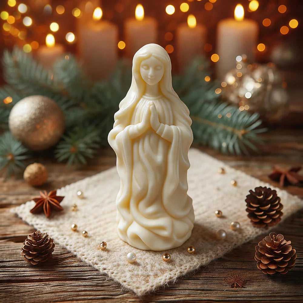 Virgin Prayer Modeling Scented Candle Silicone Mold Diy Religious Portrait Candle Holiday Decoration Plaster Mold Oasis Select