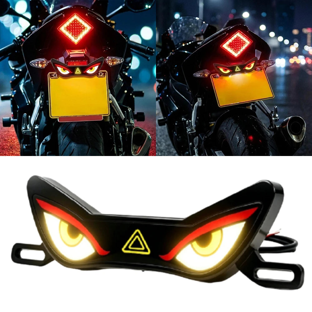 Motorcycle Demon Eye LED Brake Warning Light | 12V Neon Decor