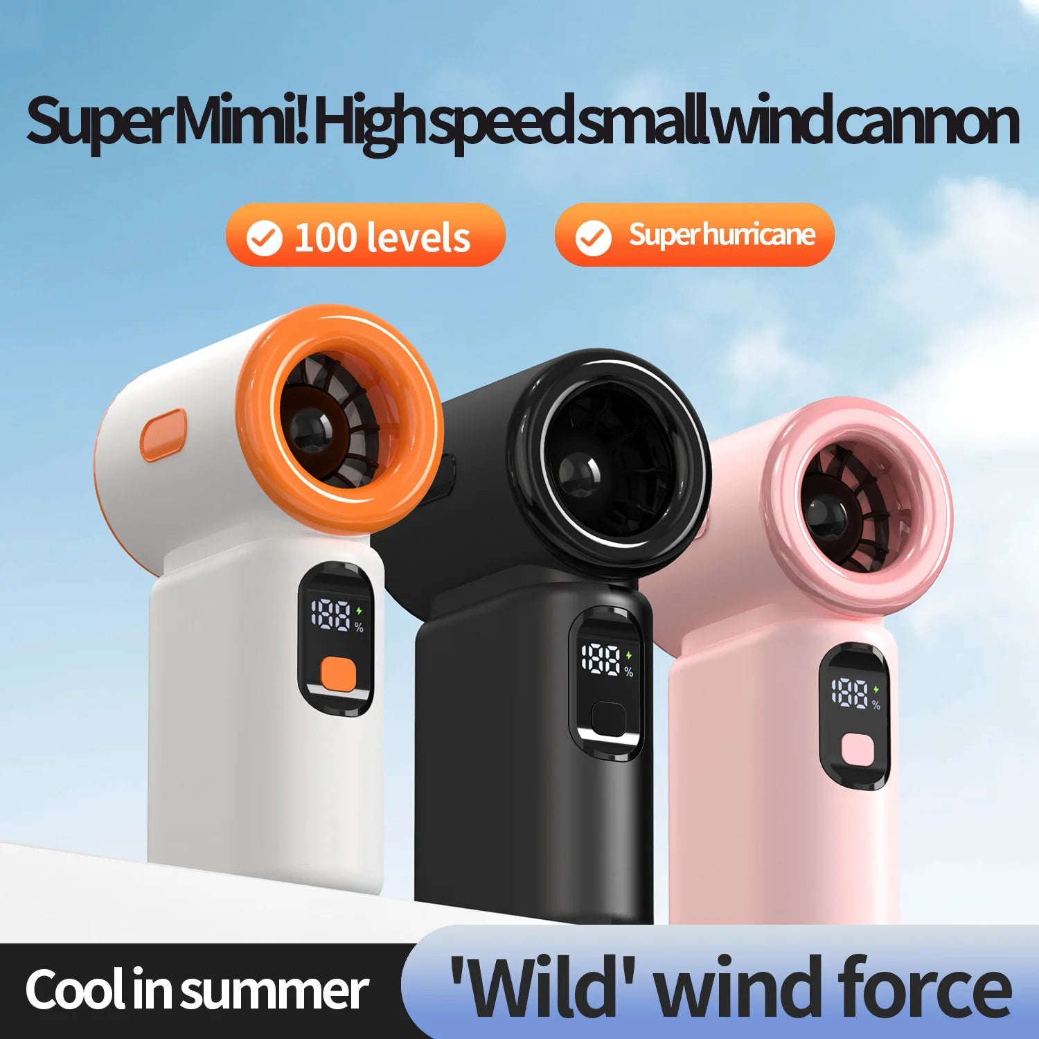 URGGU Mini Handheld USB Rechargeable Fan – Digital Display