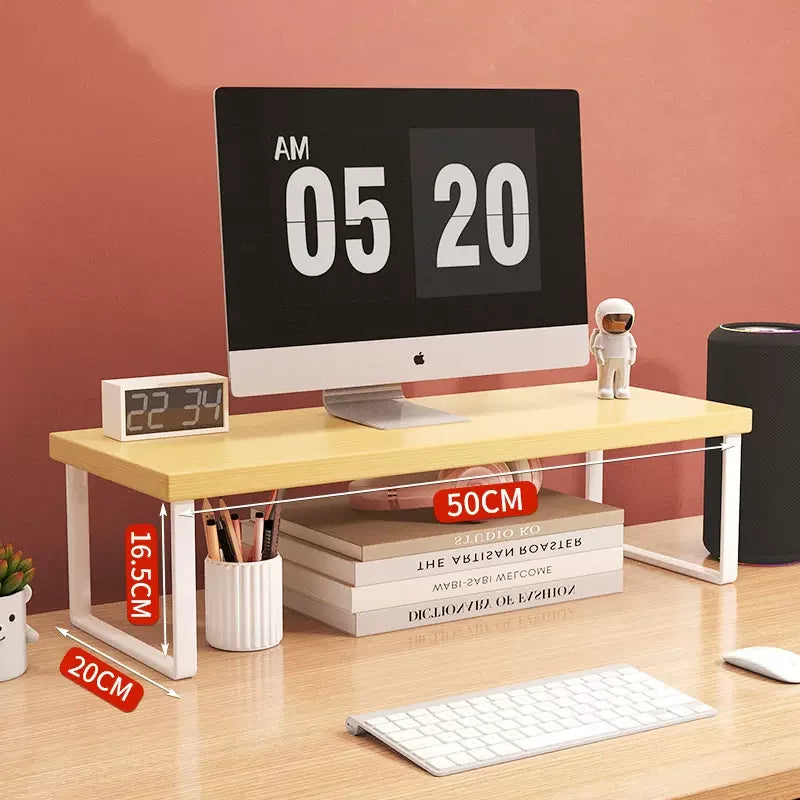 Wood Monitor Riser Shelf & Desk Organizer Stand 30/40/50cm