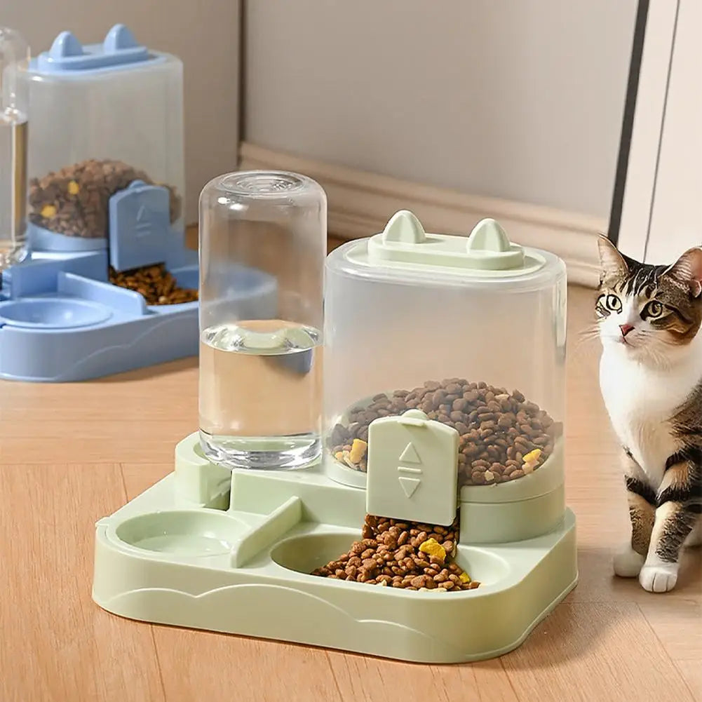 All-in-One Cat Feeder & Water Dispenser | Dual Bowl, 4 Colors Pet Feeder Dispenser Oasis Select