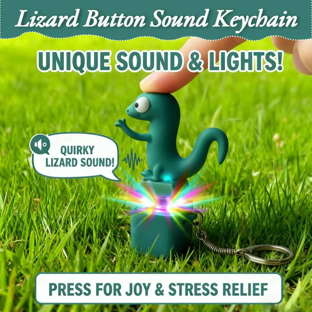 Lizard Sound Keychain LED Fidget Toy – Rechargeable Stress Relief Fidget Keychain Toy Oasis Select