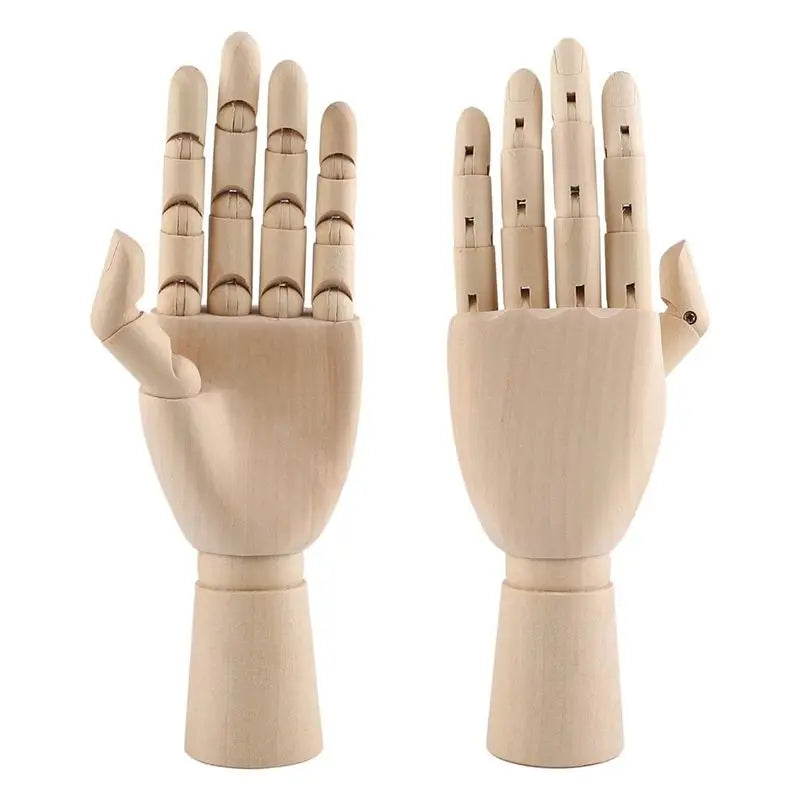 LIKE WISH Wooden Hand Model, 2 PCS, 12 Inches Left And Right Hand Art Mannequin Figure With For Hand Jewelry Display, Decoration Oasis Select