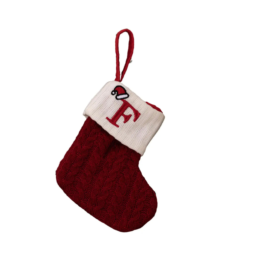 Socks Christmas Stocking Pendant Snowflake Stocking Decorating Ornament 20x10cm Alphabet Christmas Tree Useful Oasis Select F China Mainland