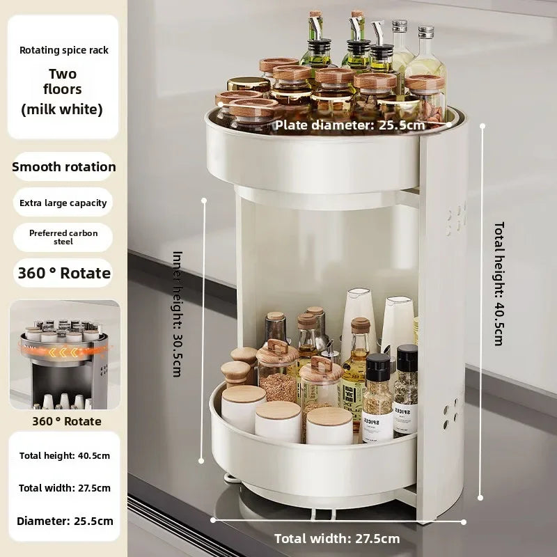 Multi-functional Rotary seasoning rack, seasoning storage box, turntable supplies storage rack Oasis Select