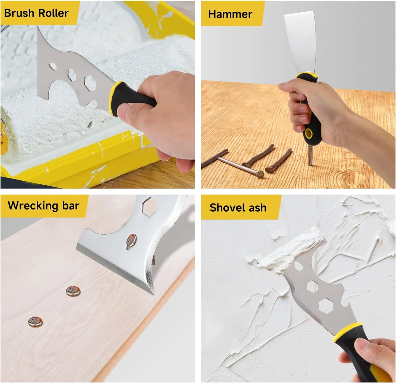15 in 1 Multifunctional Putty Knife Set Stainless Steel Spatula Putty Scraper Cleaning Spatula DIY Construction Tools Oasis Select