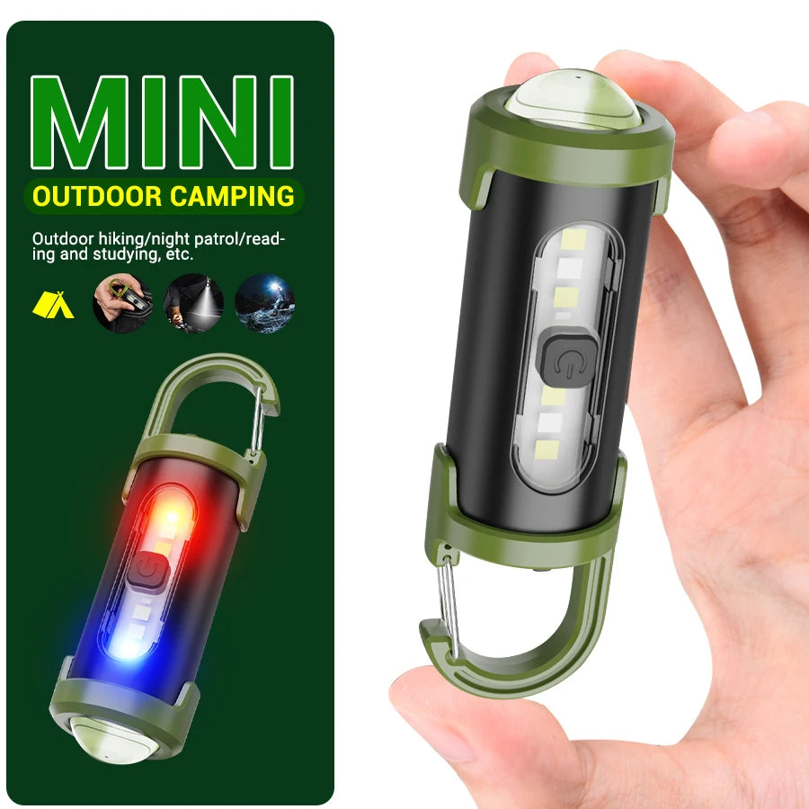 Mini Keychain Lamp Keychain Pocket Torch USB Rechargeable LED Light Flashlight Lamp Waterproof Keychain Light 1/2PCs Oasis Select