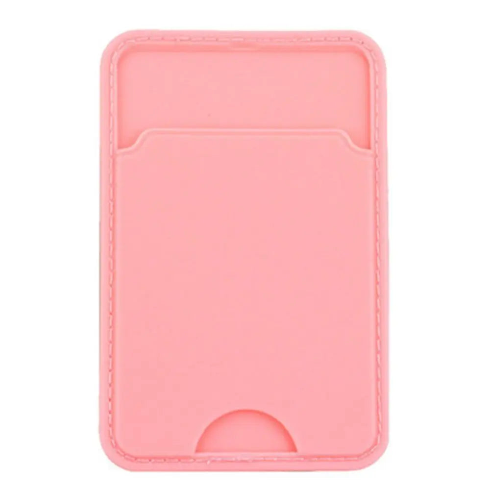 TPU Back Paste Card Holder Set Back Paste Adhesive Mobile Phone Back Paste Card Holder Anti-theft 6.2*9.5CM Wallet Case Oasis Select pink
