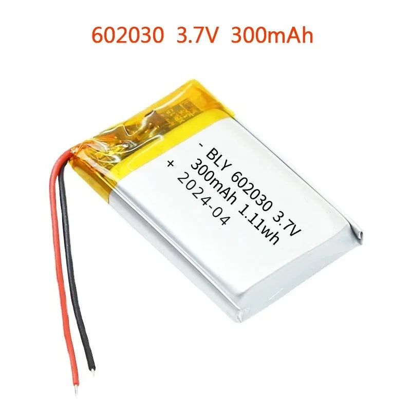602030 3.7V 300mAh Real Capacity Polymer Lithium Ion Rechargeable Battery for Toys, LED Light, Bluetooth Speaker Tools Accessory Oasis Select