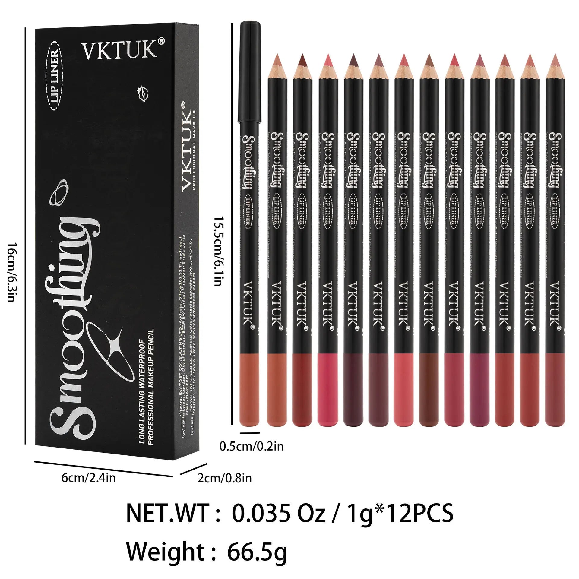 12-Piece Matte Lip Liner Set – Long-Lasting All Skin Tones