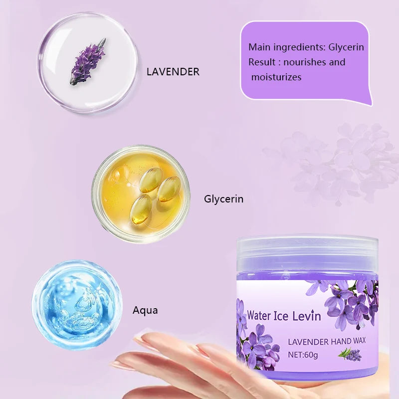 Lavender Moisturizing Hand Wax Mask, Hypoallergenic, for Hands and Feet, Smooths Skin, Gentle Cleansing Hand Mask, Brightens Hand Skin Oasis Select