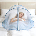Pop Up Single Head Mosquito Net Foldable Portable Bed Head Tent Zipper Design Bug Barrier For Nap Bedroom Travel Rest Oasis Select Blue