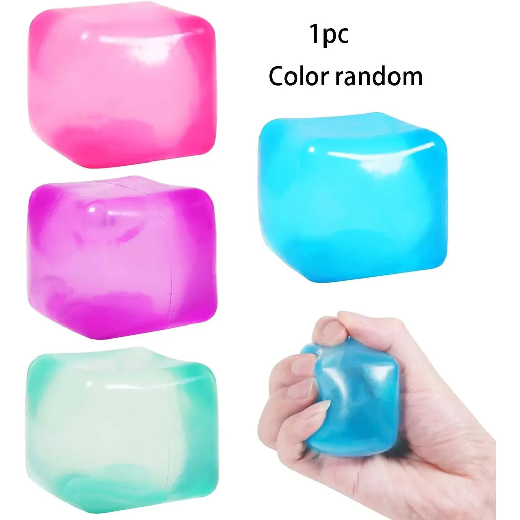Slow Rise Squishy Tabas Fidget Toys Anti-stress Toys Gel Ice Cube Square with Decompression Vents Sensory for Adults and Kids Oasis Select 1Pc - Random color
