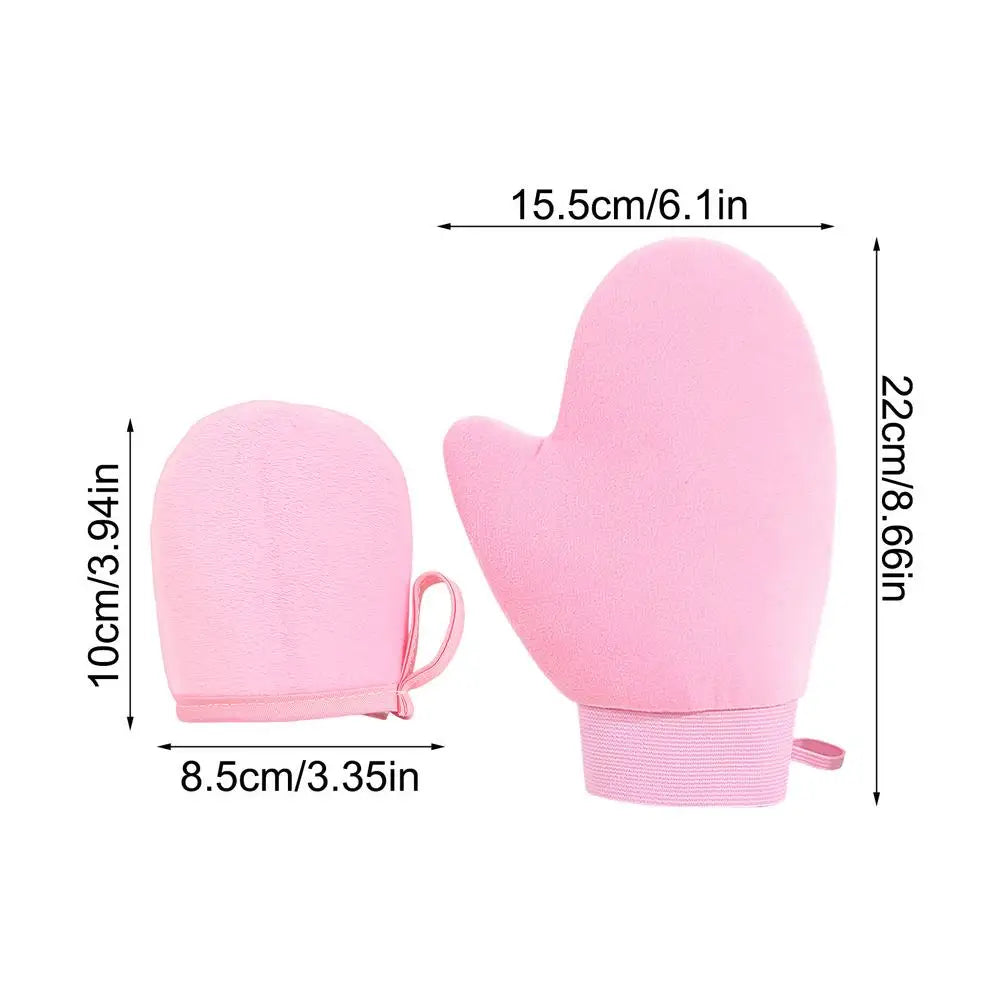 2Pc Self-Tanning Glove Body Lotion Mitt Double-Sided Prevents Sticky Hands Applicator Quick Dry Flocking Glove Makeup Applicator Oasis Select Pinks